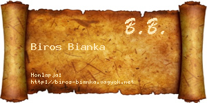 Biros Bianka névjegykártya