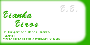 bianka biros business card